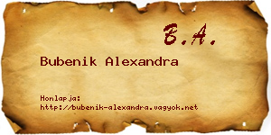 Bubenik Alexandra névjegykártya