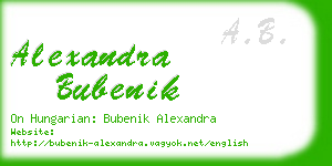 alexandra bubenik business card